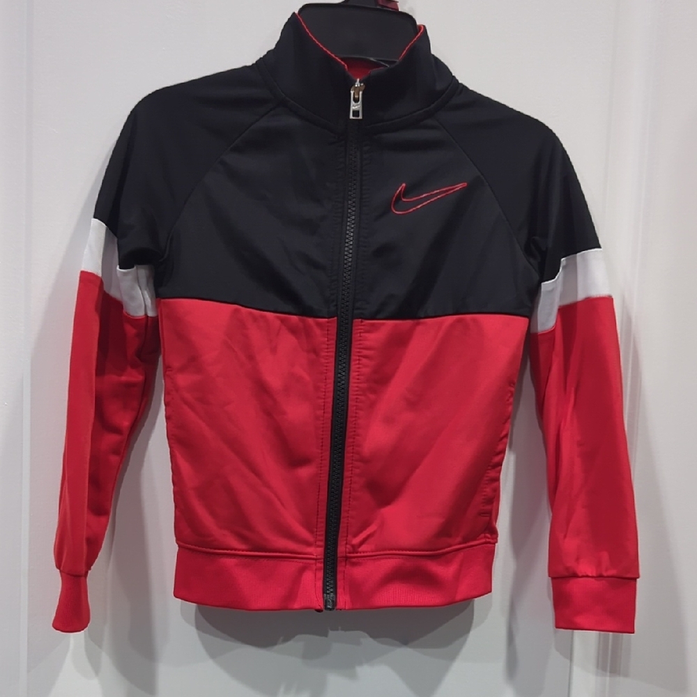 Nike Black and Red Zip-Up Jacket